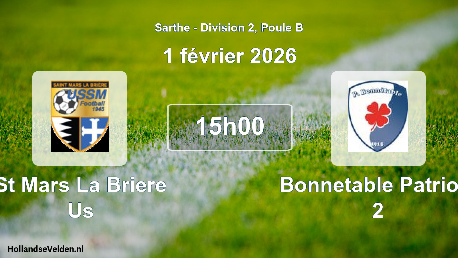 Scheduled Match: St Mars La Briere Us - Bonnetable Patriote 2 (1 February 2026)