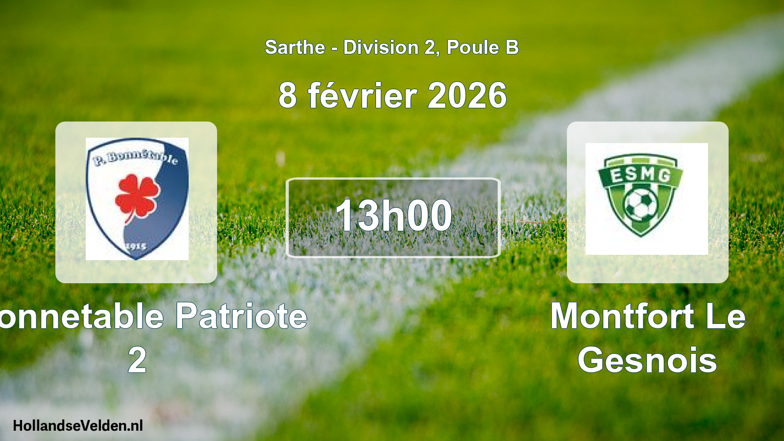 Scheduled Match: Bonnetable Patriote 2 - Montfort Le Gesnois (8 February 2026)