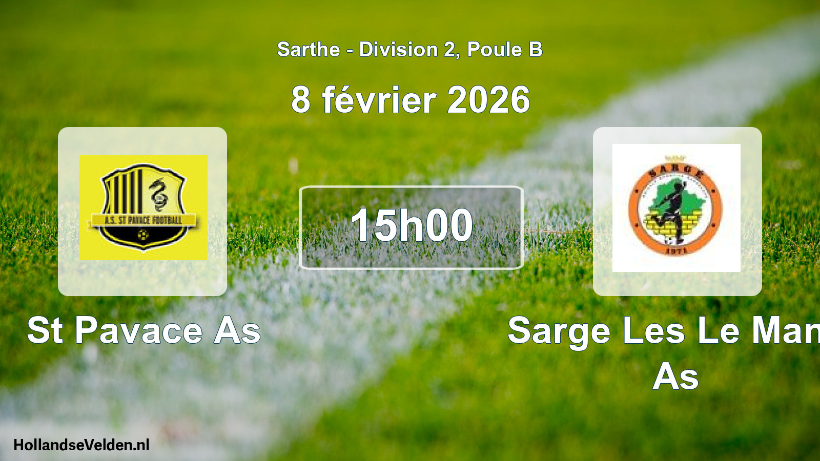 Geplande wedstrijd: St Pavace As - Sarge Les Le Mans As (8 février 2026)