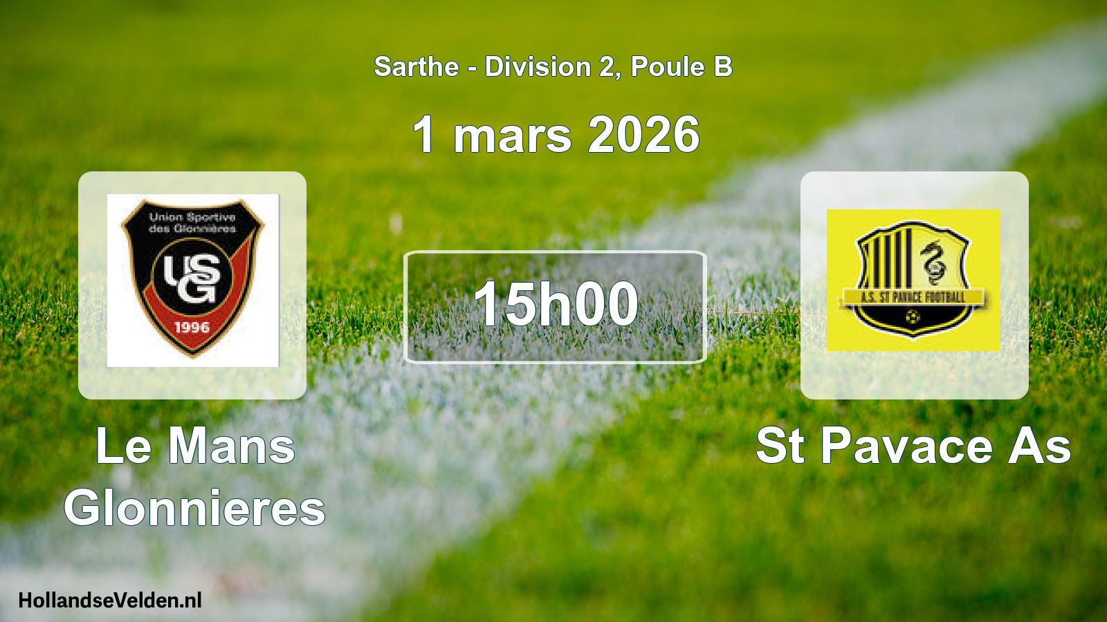 Geplande wedstrijd: Le Mans Glonnieres - St Pavace As (1 maart 2026)