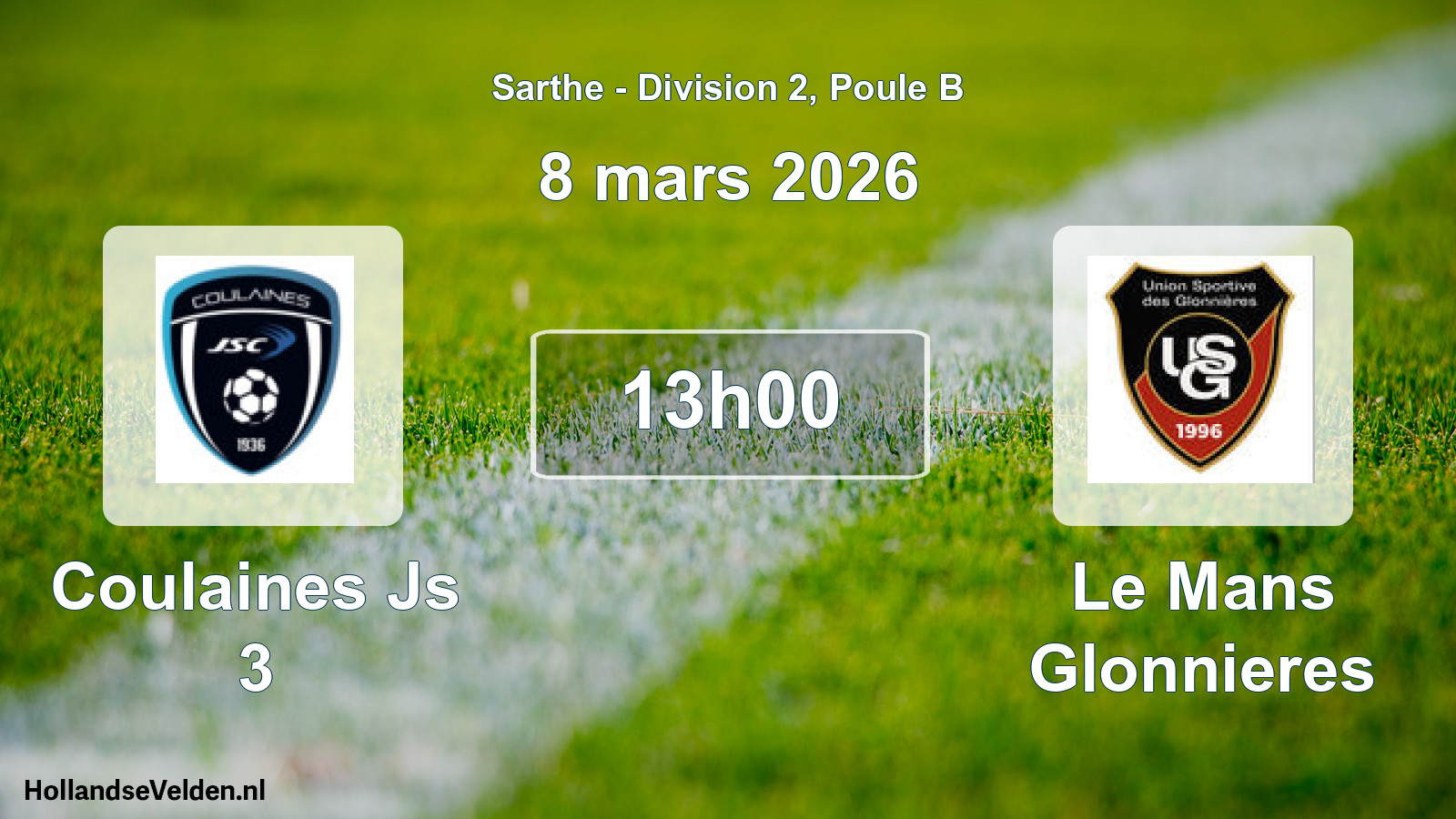 Scheduled Match: Coulaines Js 3 - Le Mans Glonnieres (8 March 2026)