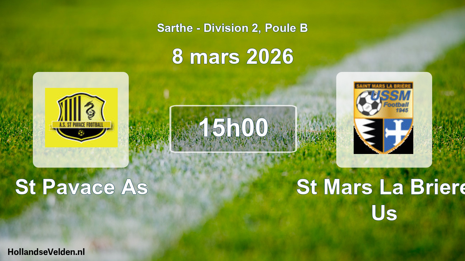 Scheduled Match: St Pavace As - St Mars La Briere Us (8 March 2026)
