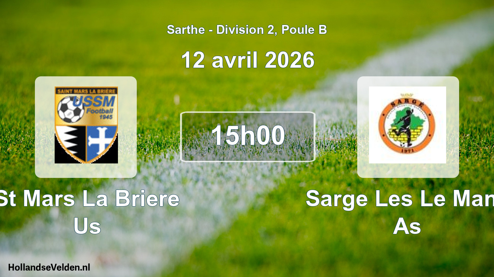 Geplande wedstrijd: St Mars La Briere Us - Sarge Les Le Mans As (12 avril 2026)