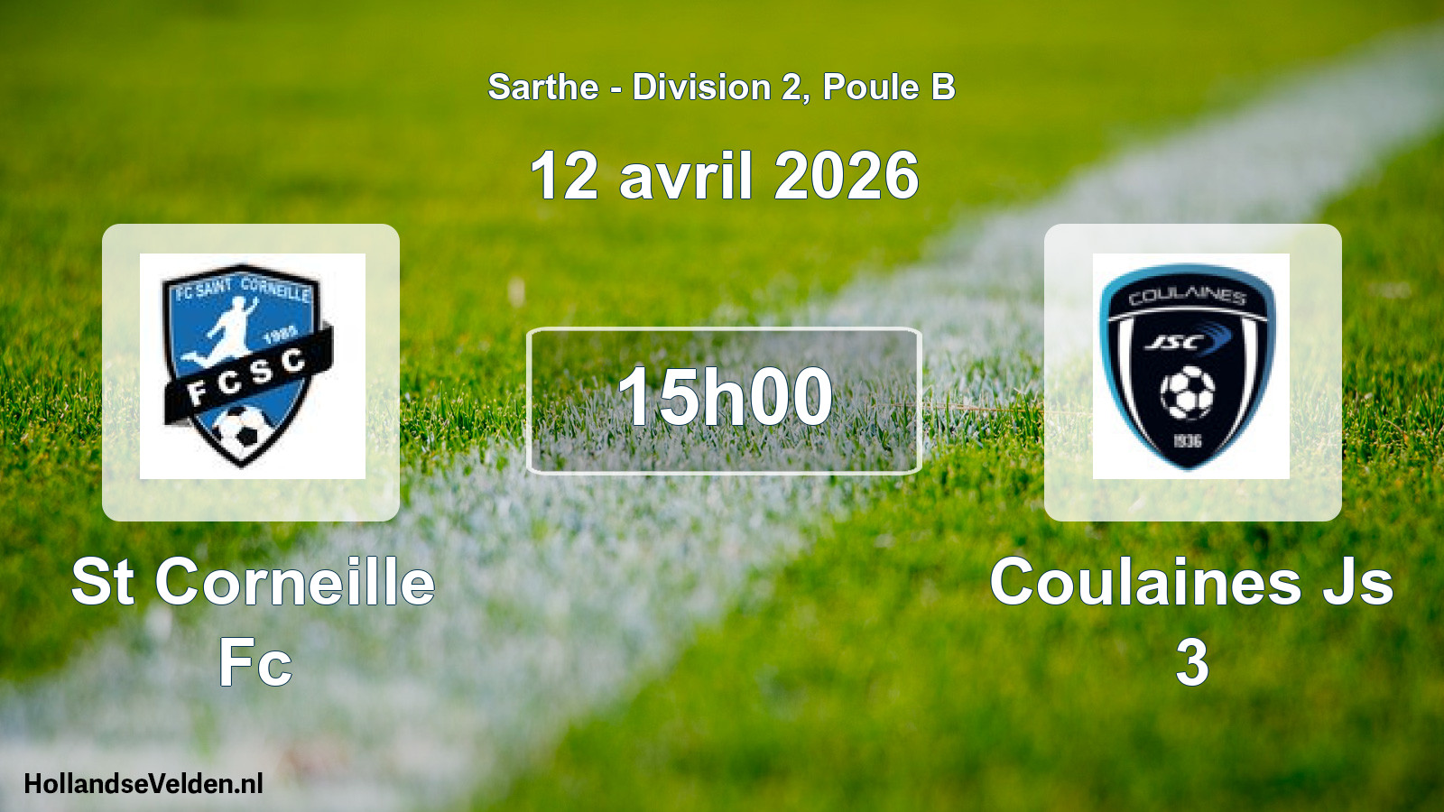 Geplande wedstrijd: St Corneille Fc - Coulaines Js 3 (12 april 2026)