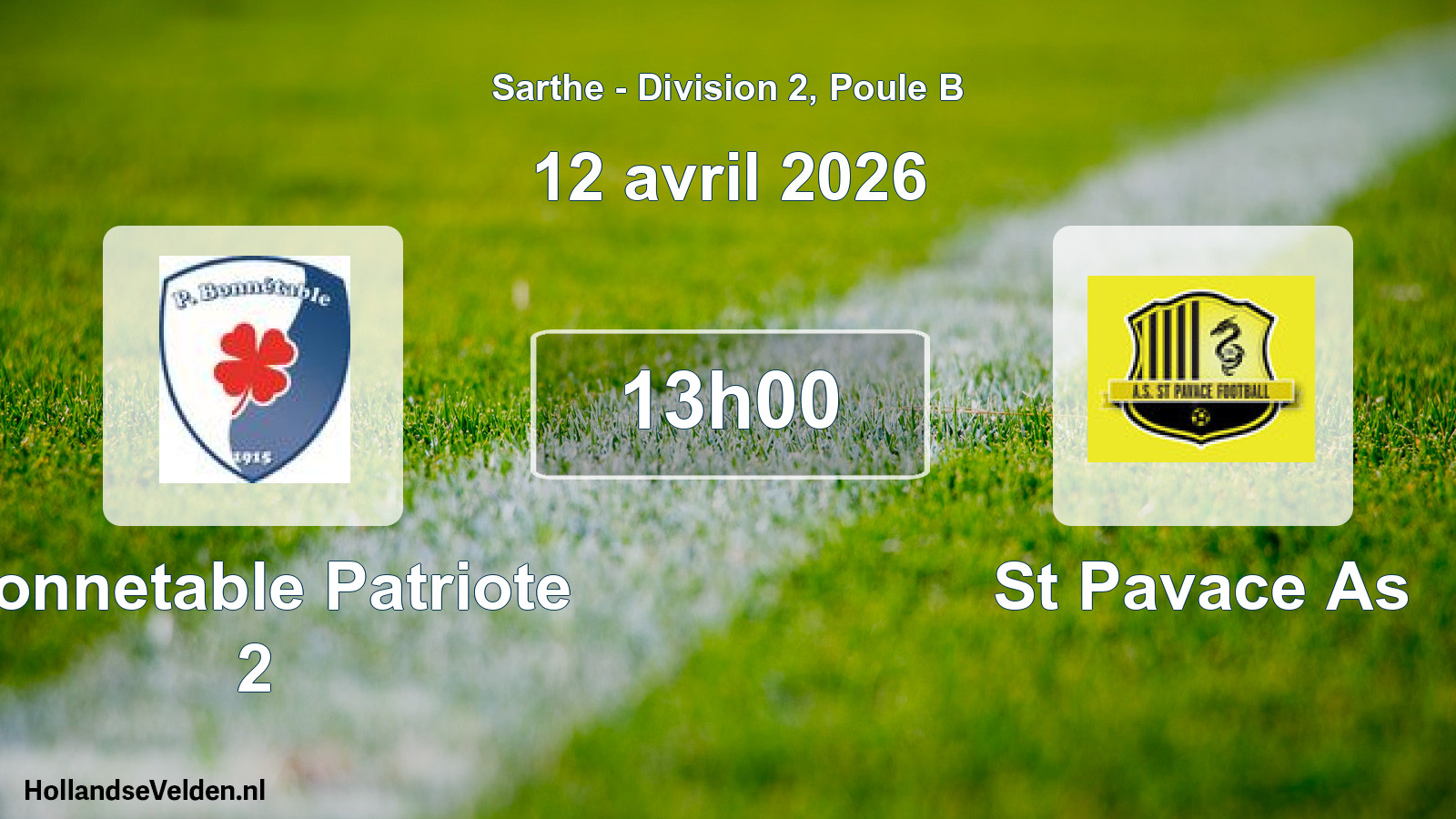 Scheduled Match: Bonnetable Patriote 2 - St Pavace As (12 April 2026)