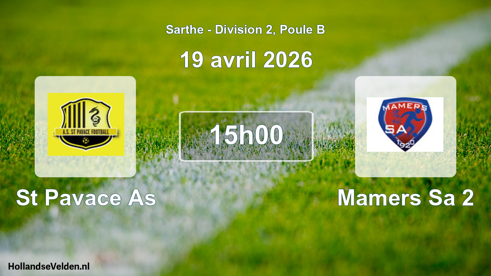 Scheduled Match: St Pavace As - Mamers Sa 2 (19 April 2026)