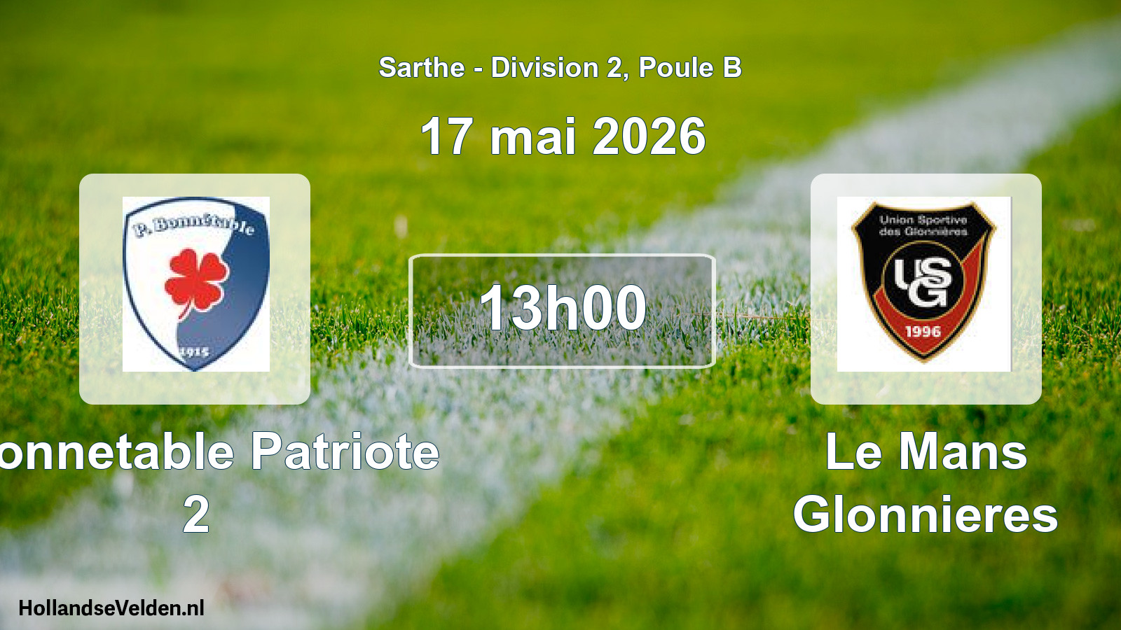 Geplande wedstrijd: Bonnetable Patriote 2 - Le Mans Glonnieres (17 mei 2026)