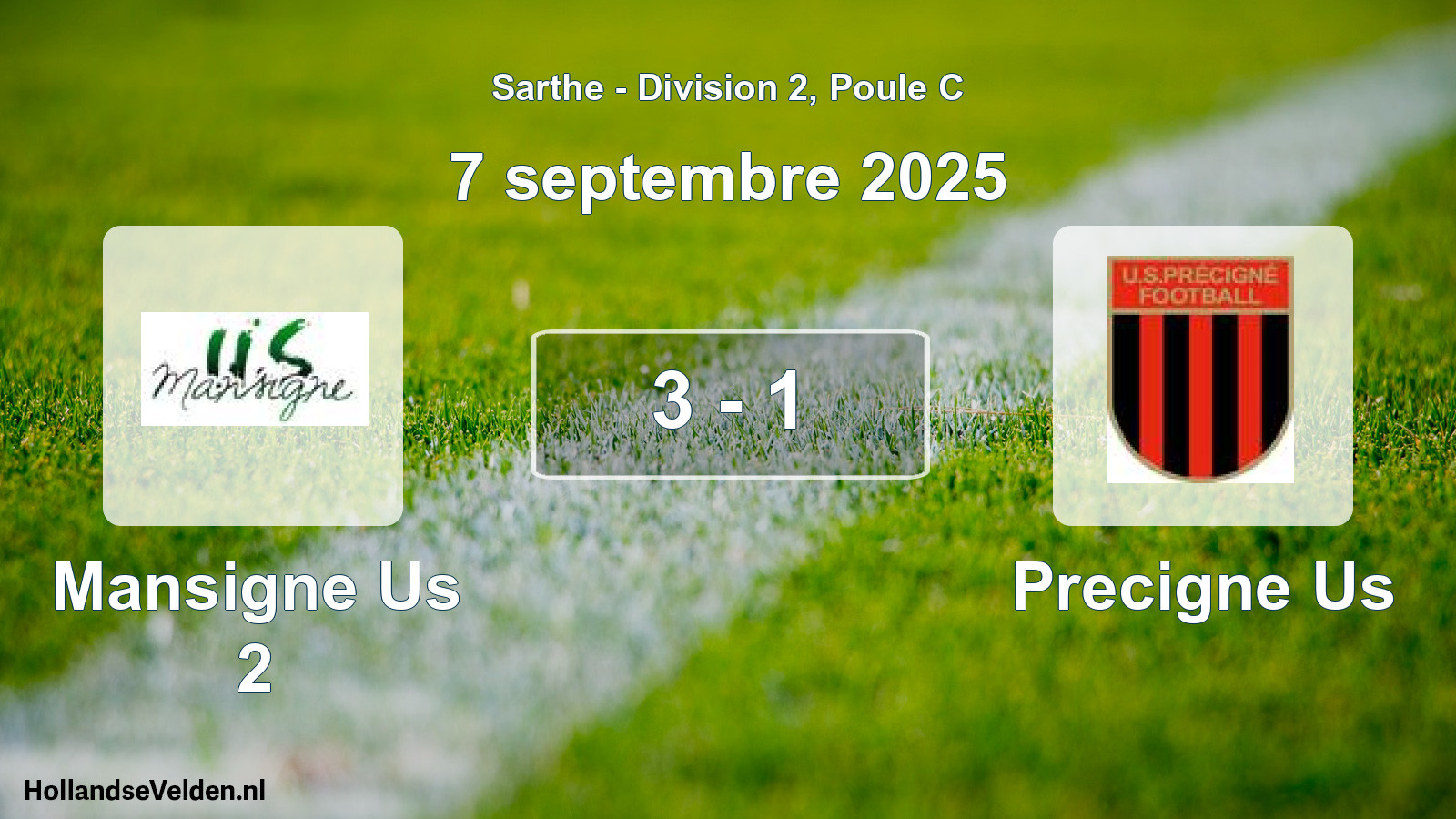 Gespeelde wedstrijd: Mansigne Us 2 - Precigne Us 3 - 1 (7 septembre 2025)