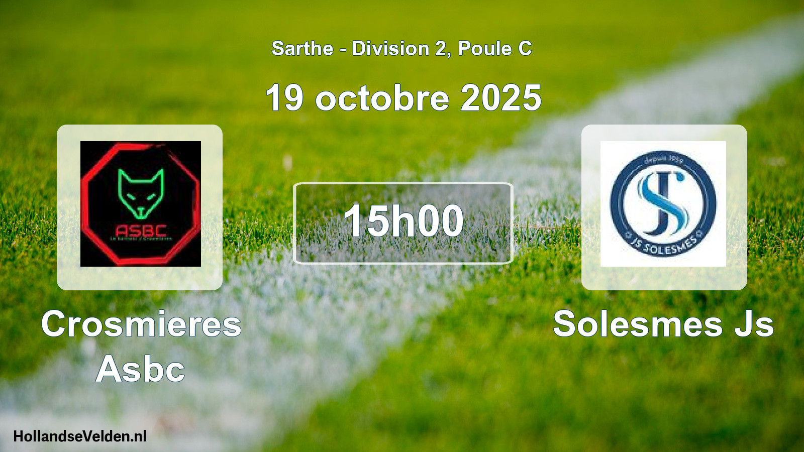 Geplande wedstrijd: Crosmieres Asbc - Solesmes Js (19 oktober 2025)