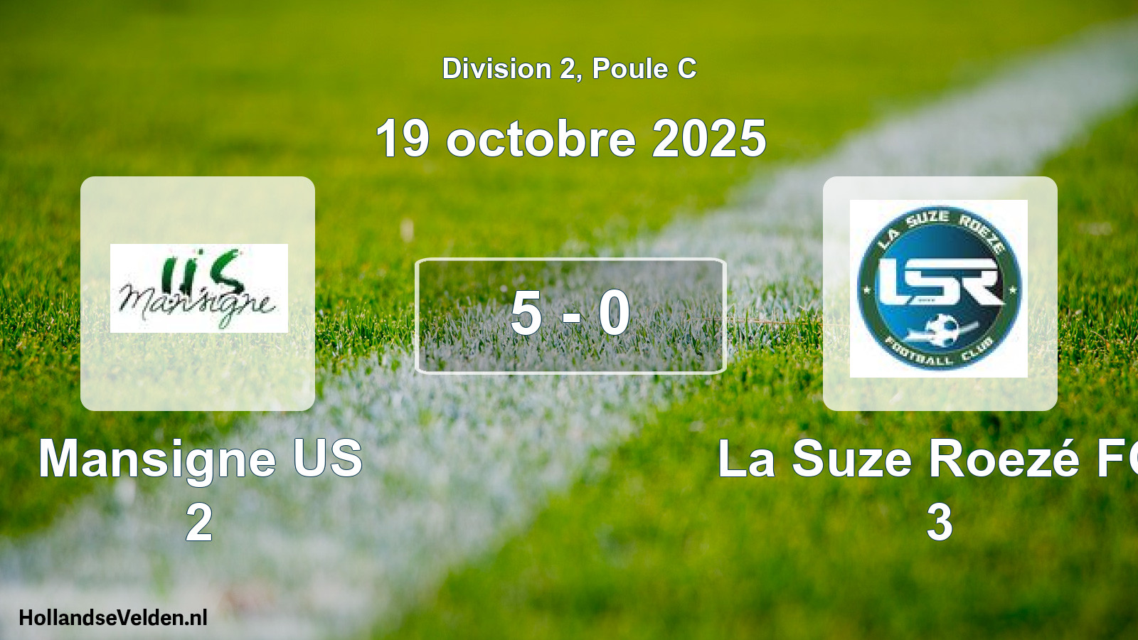 Gespeelde wedstrijd: Mansigne US 2 - La Suze Roezé FC 3 5 - 0 (19 oktober 2025)