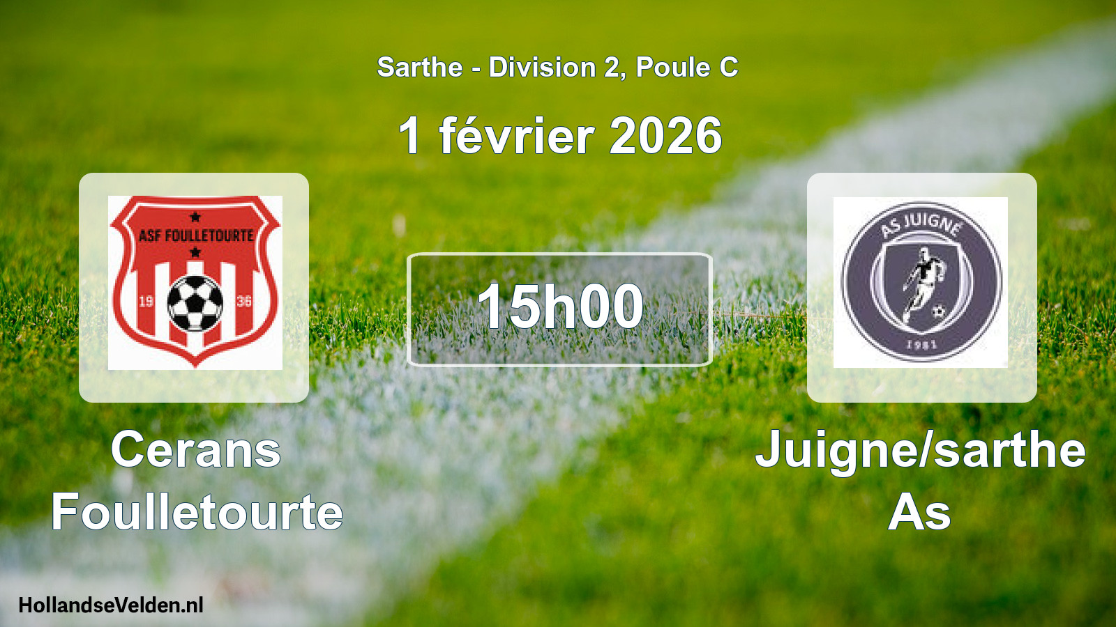 Scheduled Match: Cerans Foulletourte - Juigne/sarthe As (1 February 2026)