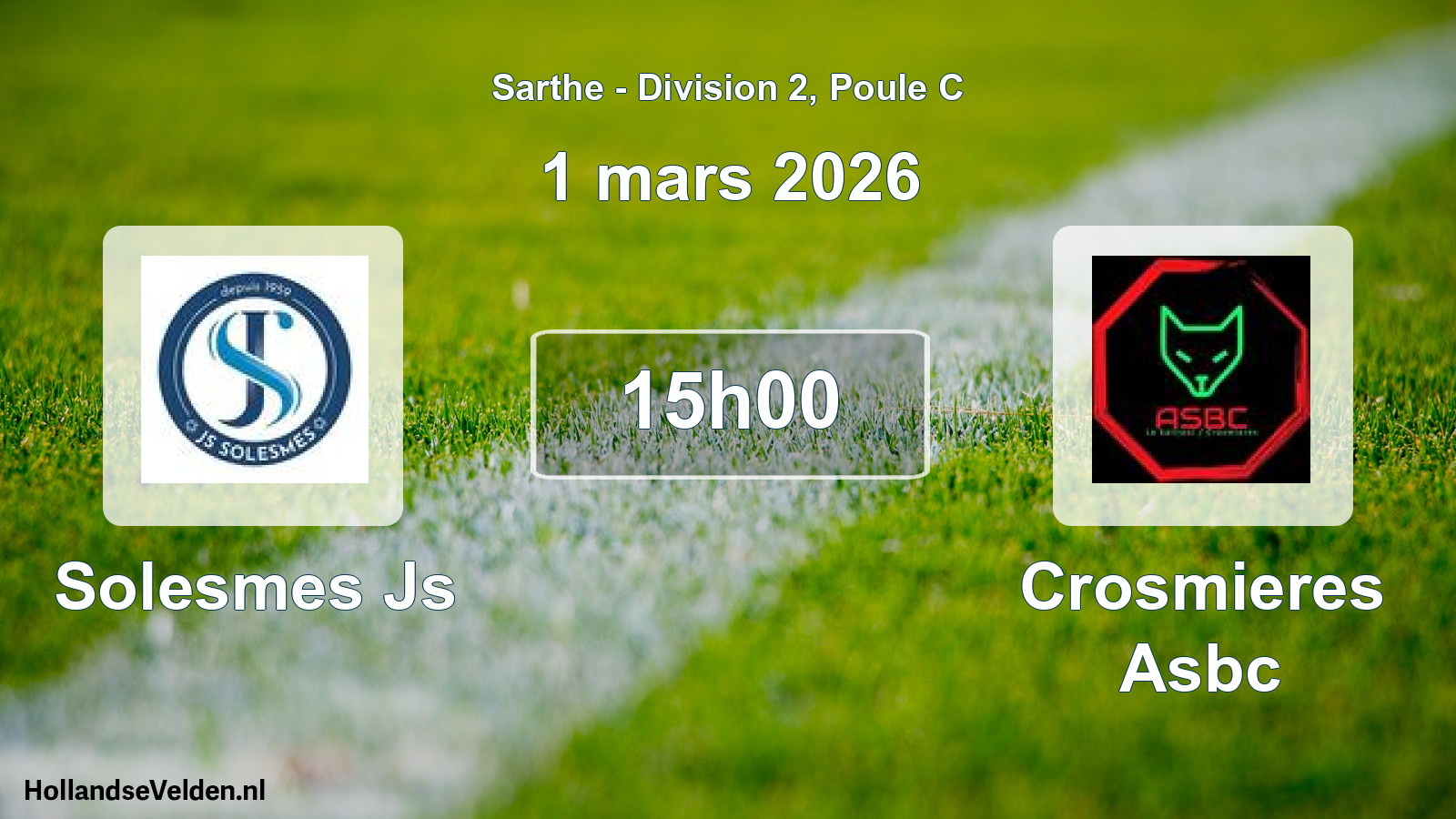 Geplande wedstrijd: Solesmes Js - Crosmieres Asbc (1 maart 2026)