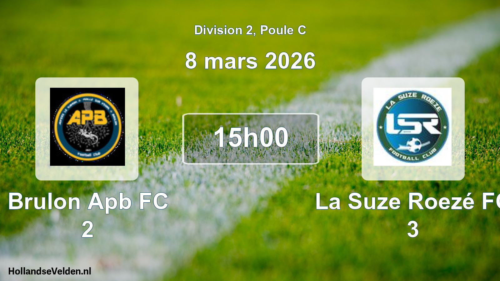 Scheduled Match: Brulon Apb FC 2 - La Suze Roezé FC 3 (8 March 2026)