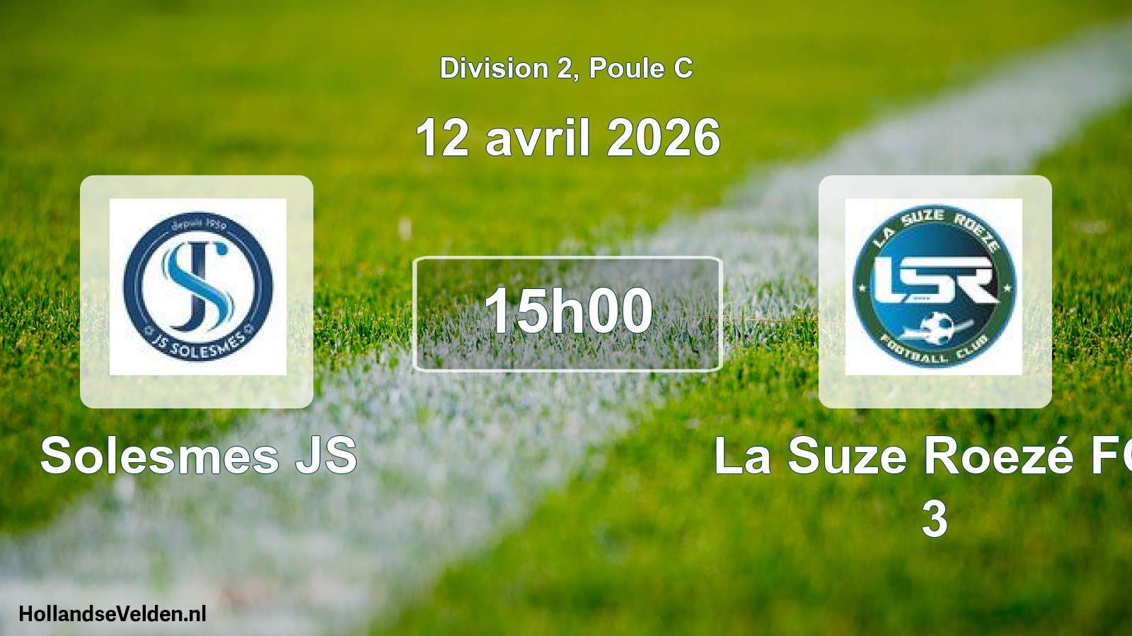 Geplande wedstrijd: Solesmes JS - La Suze Roezé FC 3 (12 april 2026)