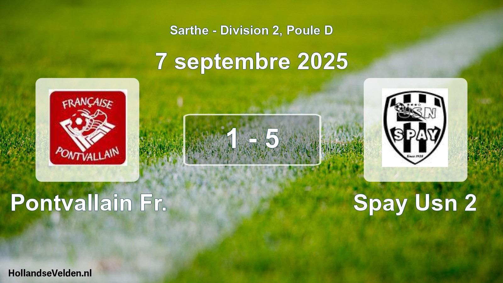 Gespeelde wedstrijd: Pontvallain Fr. - Spay Usn 2 1 - 5 (7 septembre 2025)