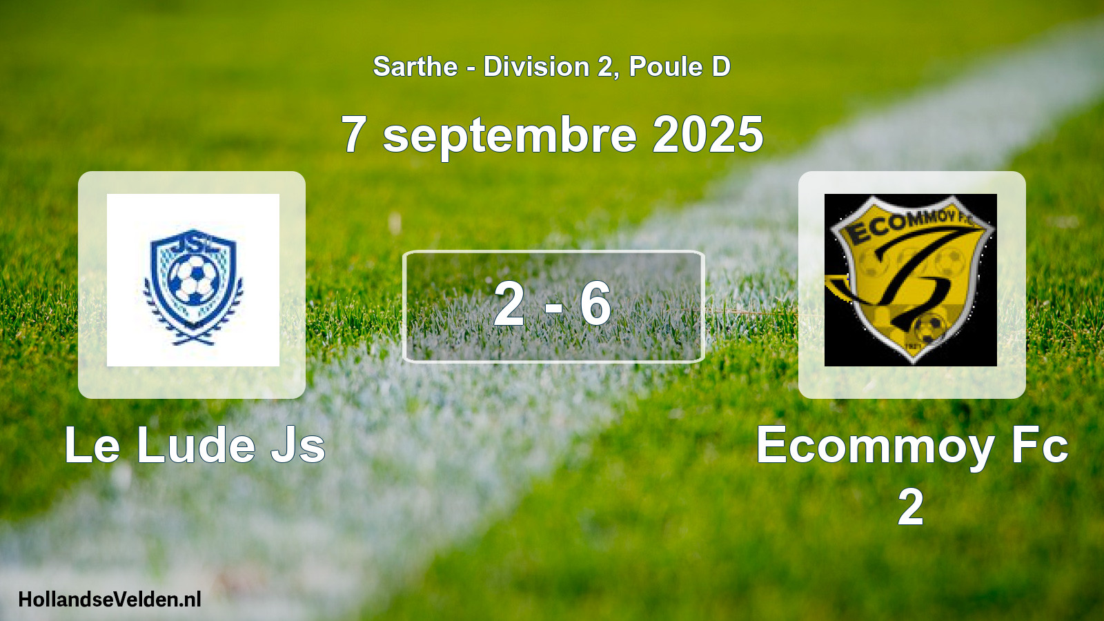 Gespeelde wedstrijd: Le Lude Js - Ecommoy Fc 2 2 - 6 (7 septembre 2025)
