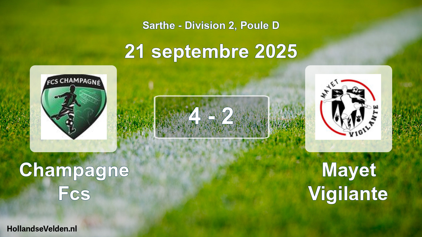 Gespeelde wedstrijd: Champagne Fcs - Mayet Vigilante 4 - 2 (21 septembre 2025)