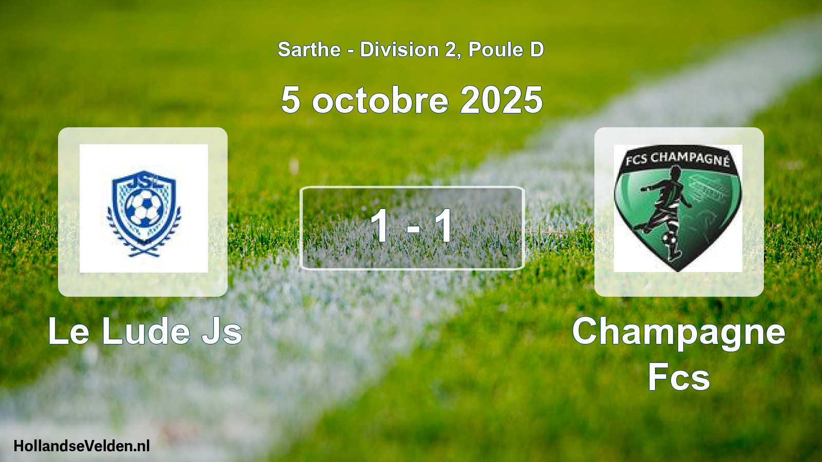Gespeelde wedstrijd: Le Lude Js - Champagne Fcs 1 - 1 (5 octobre 2025)