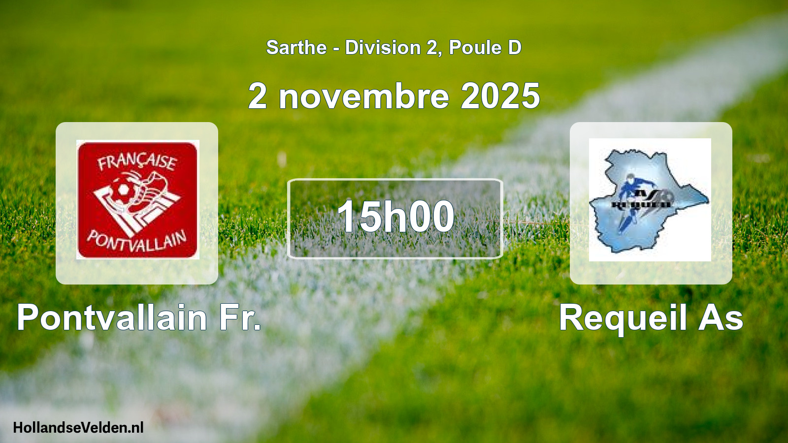 Geplande wedstrijd: Pontvallain Fr. - Requeil As (2 november 2025)