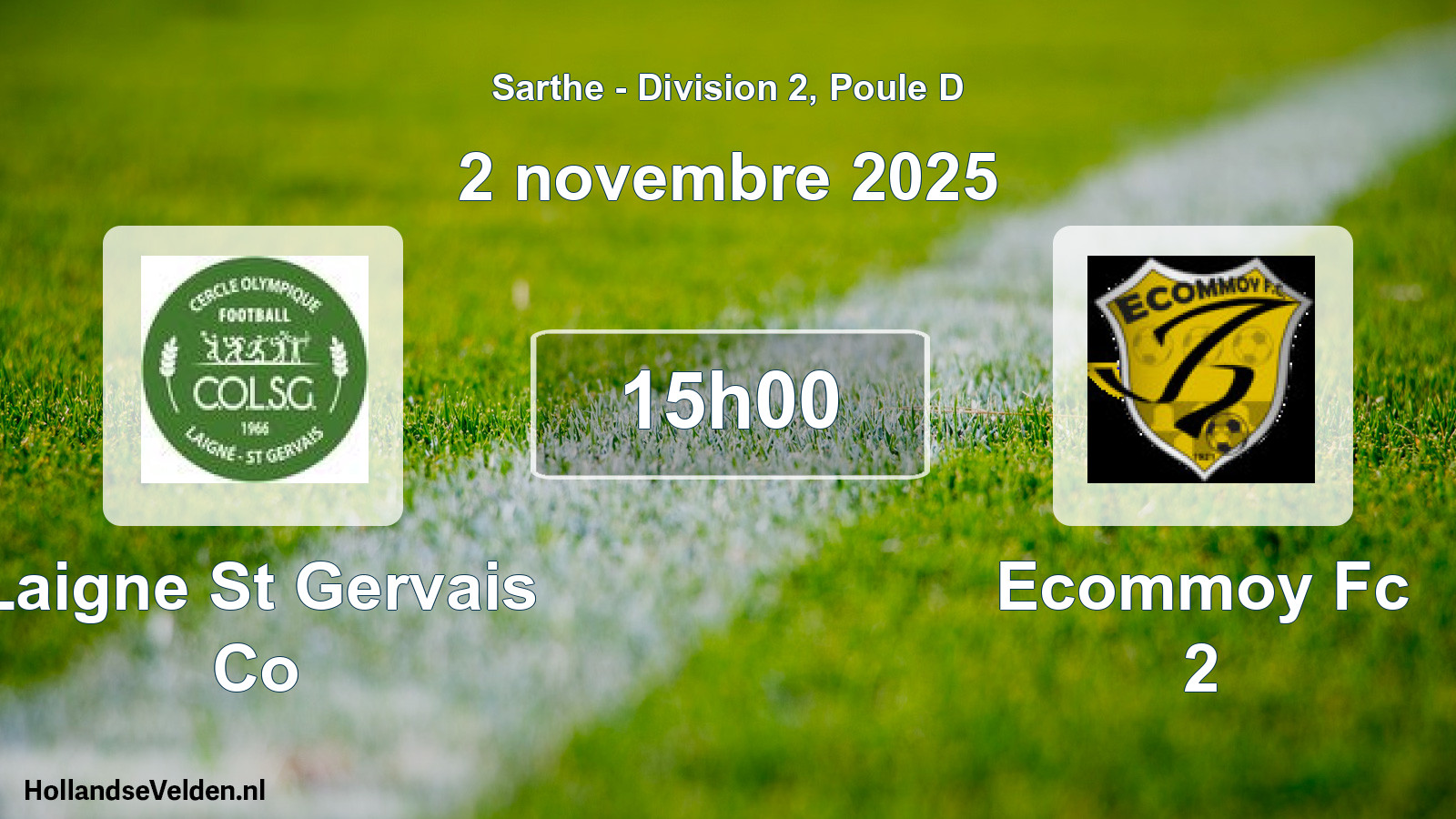 Scheduled Match: Laigne St Gervais Co - Ecommoy Fc 2 (2 November 2025)