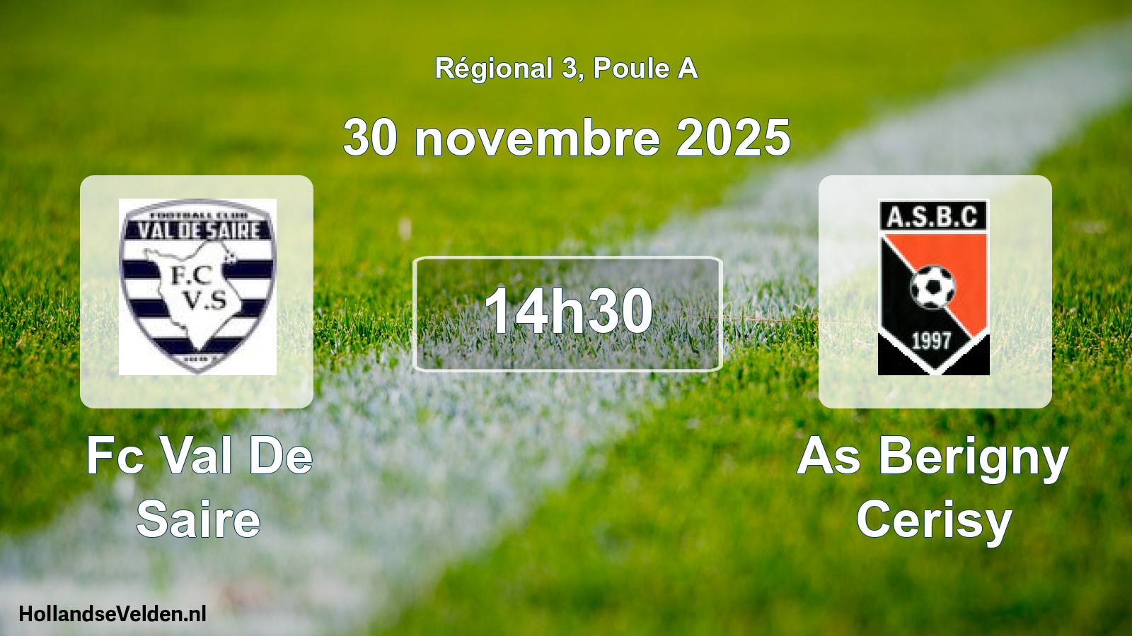 Scheduled Match: Fc Val De Saire - As Berigny Cerisy (30 November 2025)