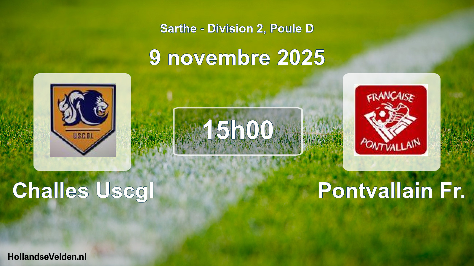 Geplande wedstrijd: Challes Uscgl - Pontvallain Fr. (9 november 2025)
