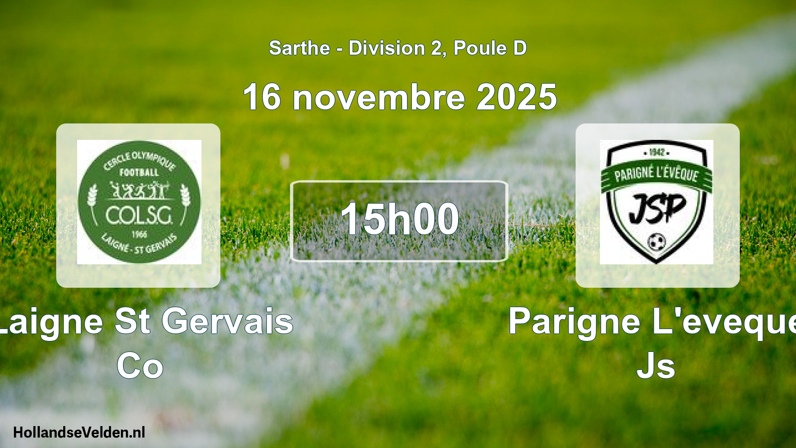 Geplande wedstrijd: Laigne St Gervais Co - Parigne L'eveque Js (16 november 2025)
