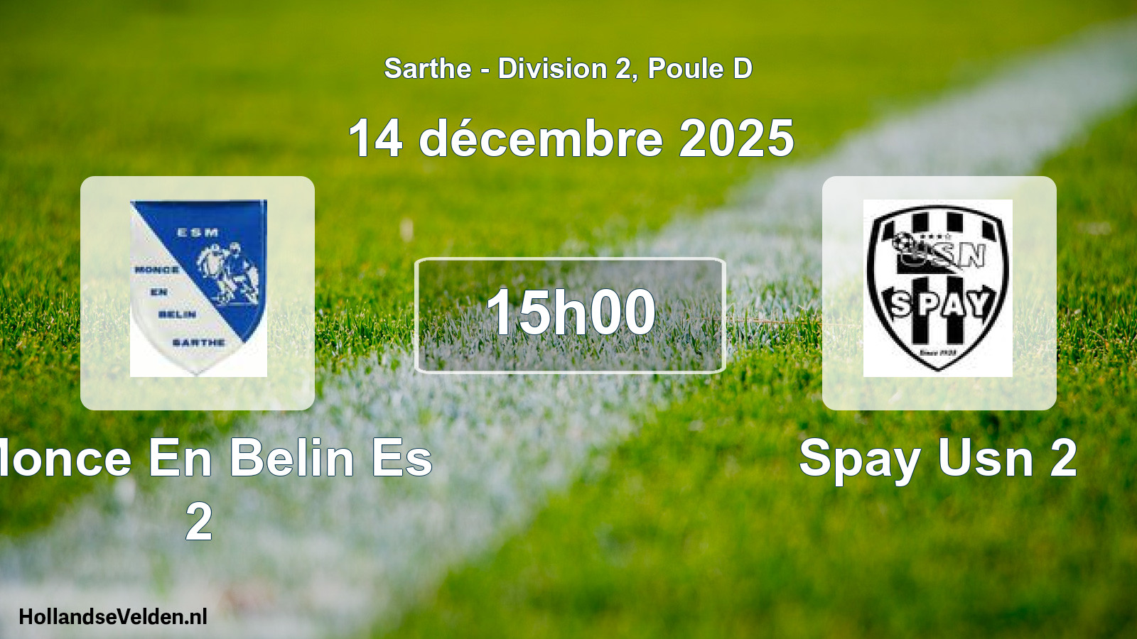 Geplande wedstrijd: Monce En Belin Es 2 - Spay Usn 2 (14 décembre 2025)