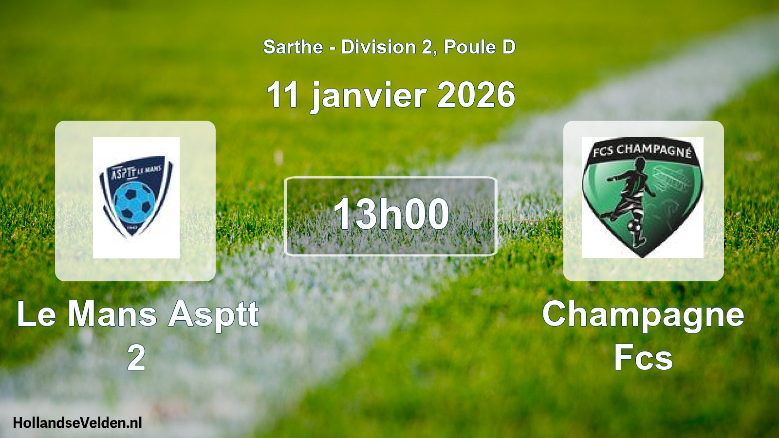 Scheduled Match: Le Mans Asptt 2 - Champagne Fcs (11 January 2026)