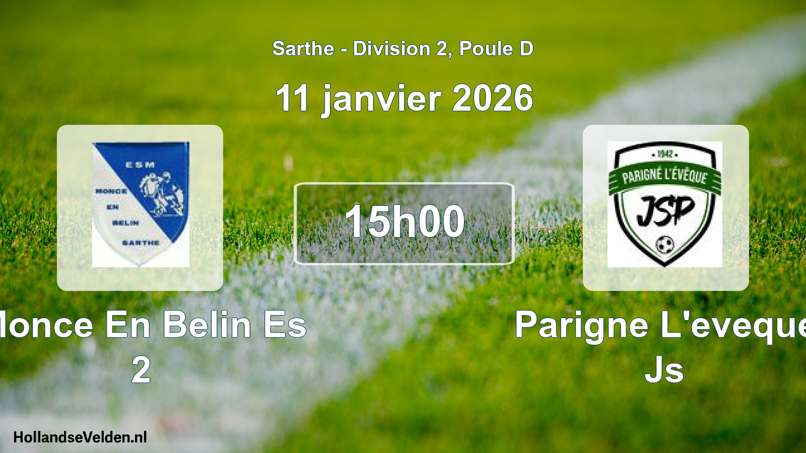 Scheduled Match: Monce En Belin Es 2 - Parigne L'eveque Js (11 January 2026)