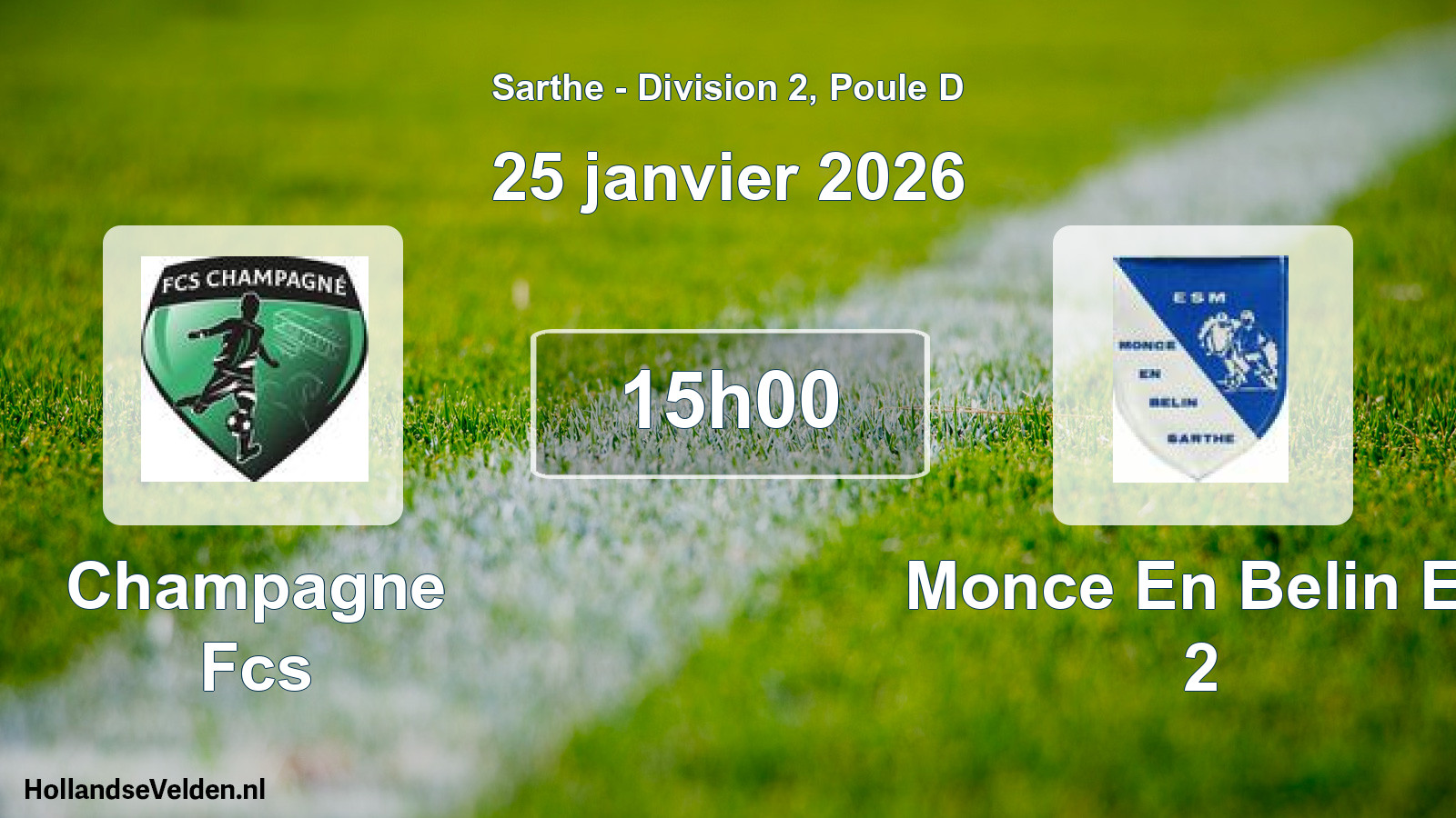 Geplande wedstrijd: Champagne Fcs - Monce En Belin Es 2 (25 janvier 2026)
