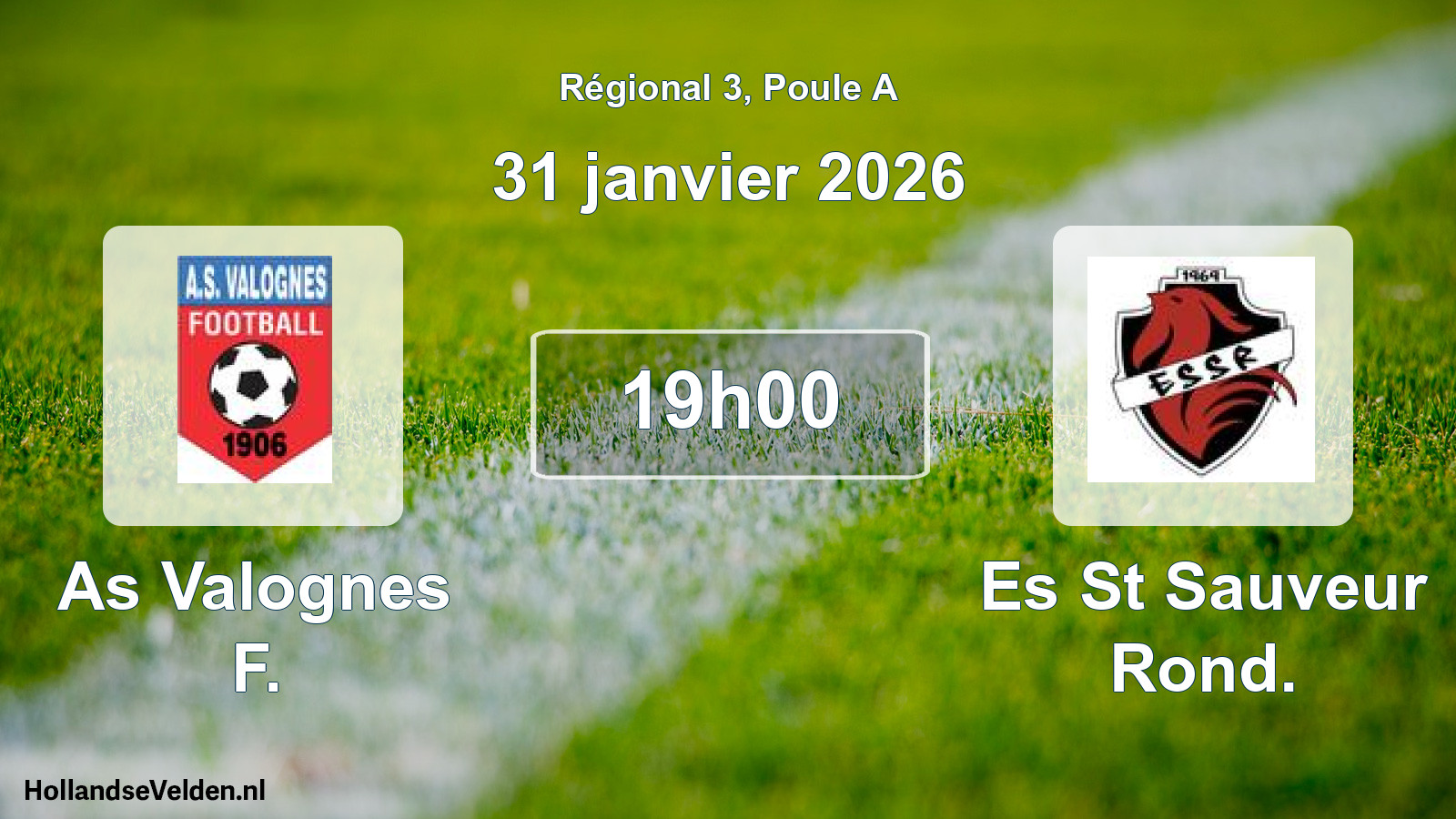 Scheduled Match: As Valognes F. - Es St Sauveur Rond. (31 January 2026)