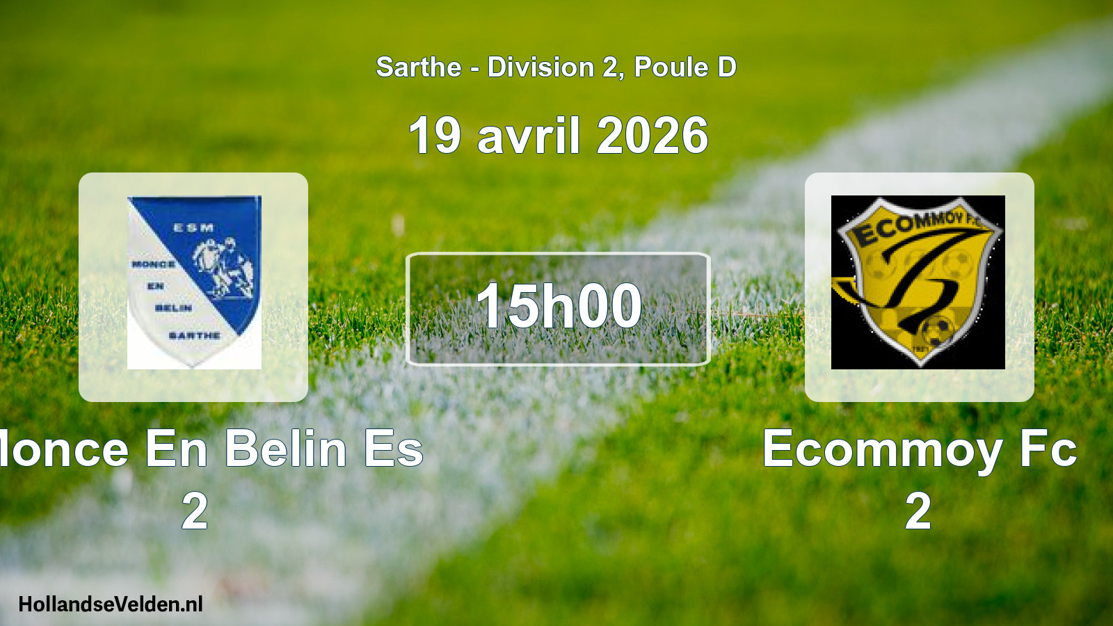 Scheduled Match: Monce En Belin Es 2 - Ecommoy Fc 2 (19 April 2026)
