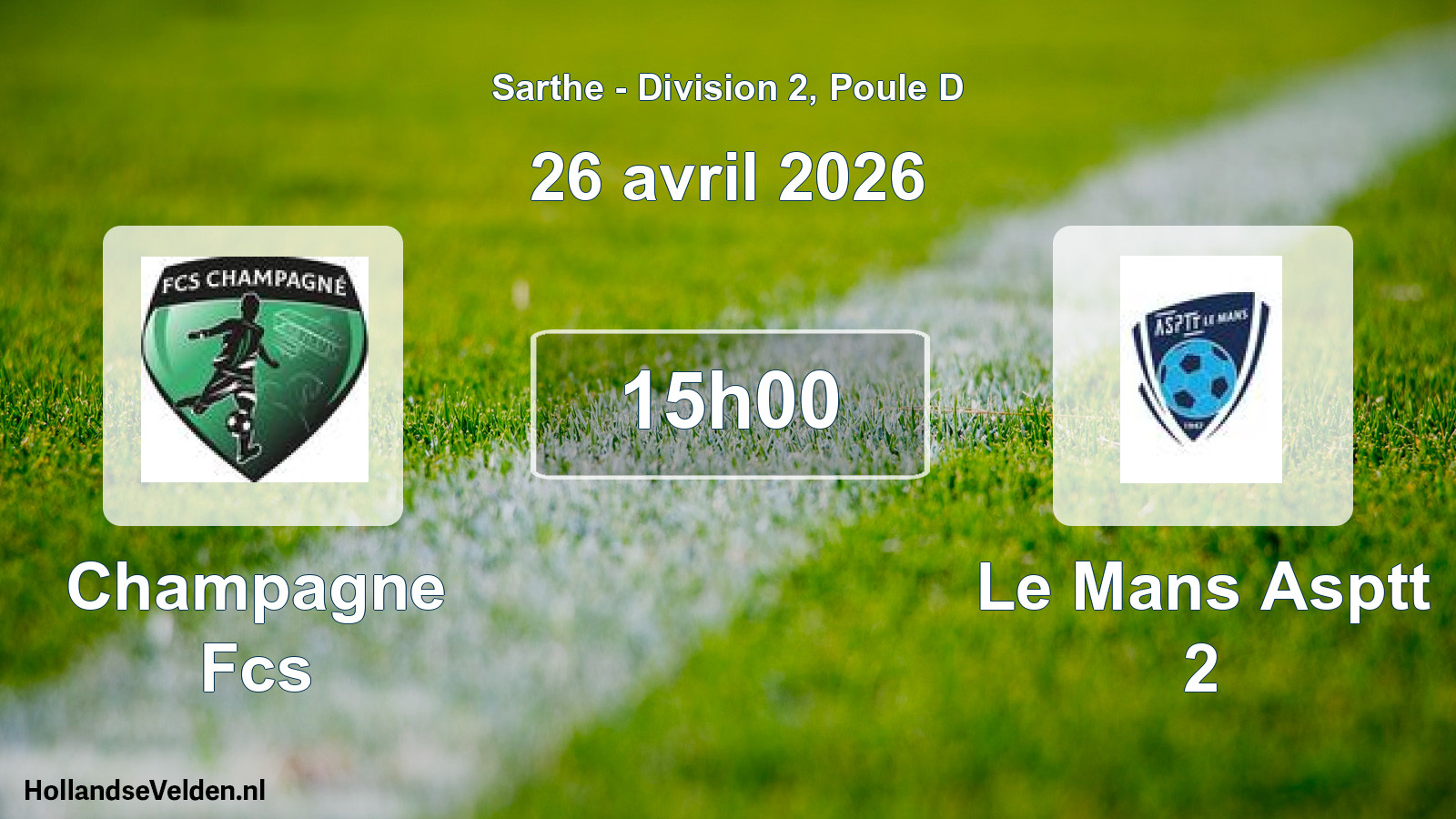 Geplande wedstrijd: Champagne Fcs - Le Mans Asptt 2 (26 avril 2026)