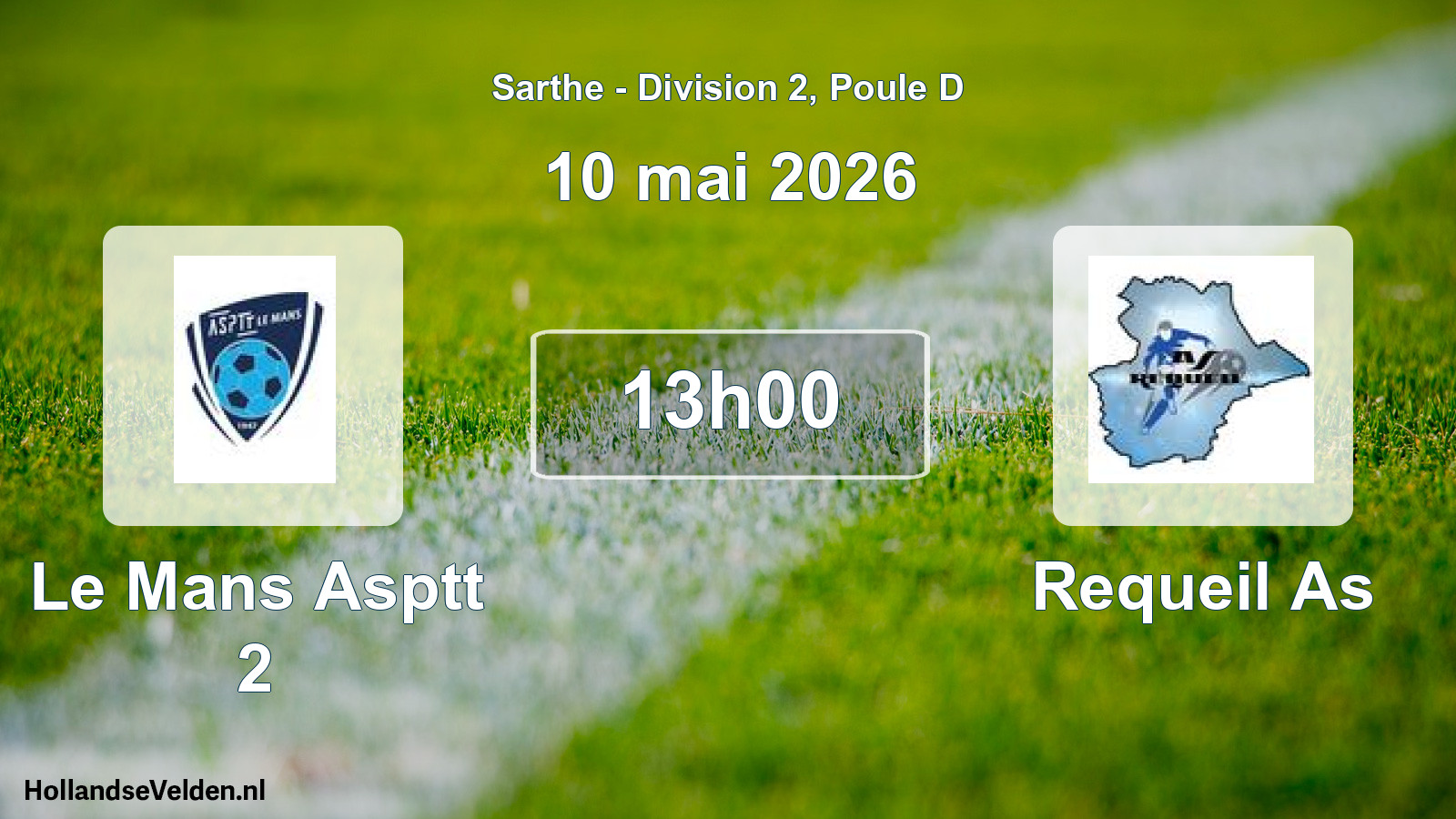 Geplande wedstrijd: Le Mans Asptt 2 - Requeil As (10 mei 2026)