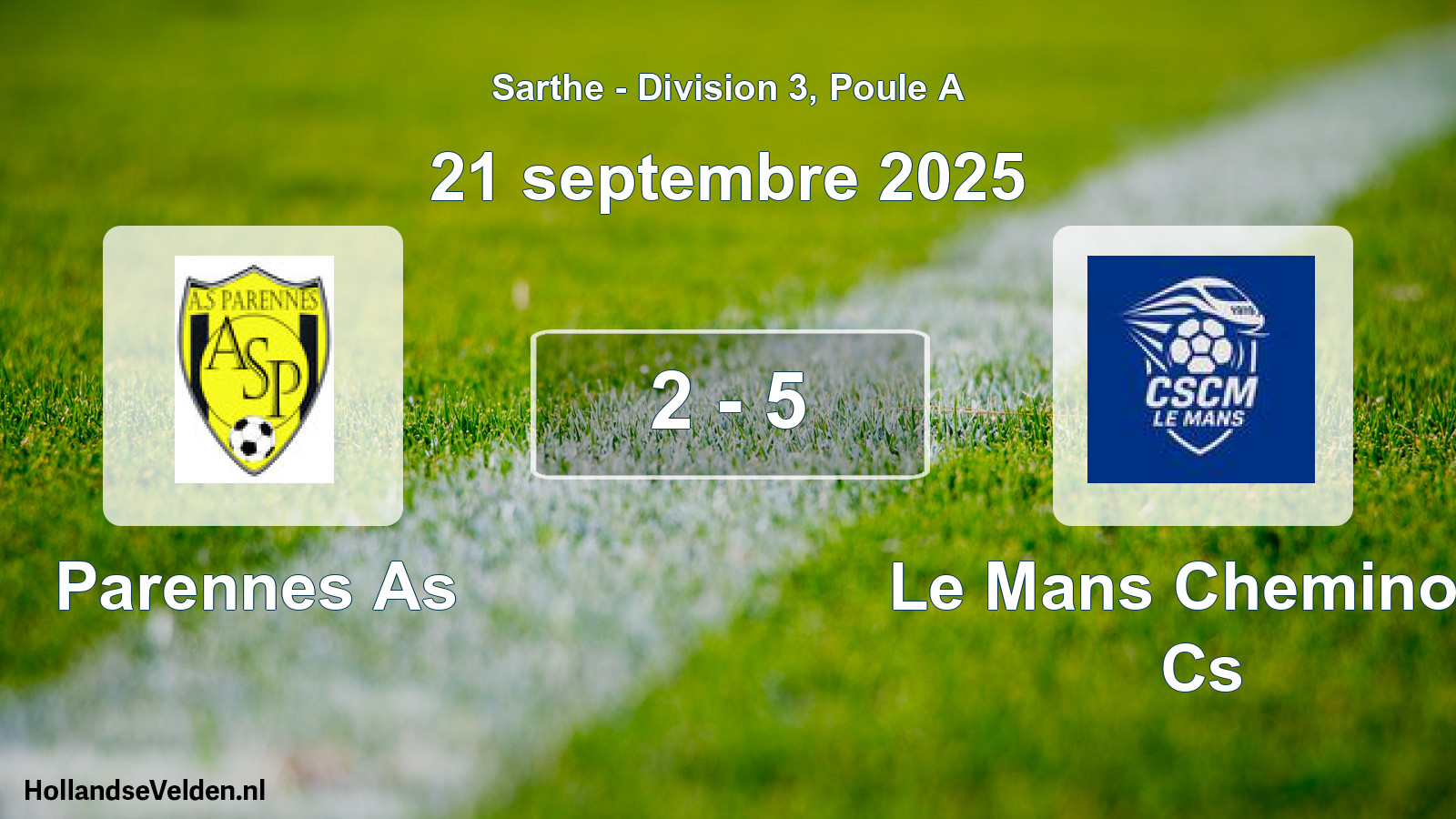 Gespeelde wedstrijd: Parennes As - Le Mans Cheminots Cs 2 - 5 (21 september 2025)