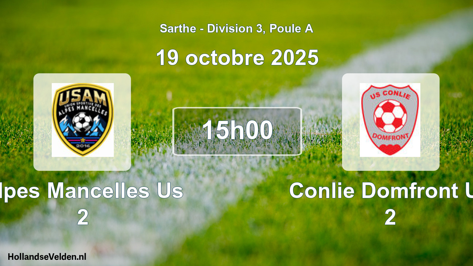 Geplande wedstrijd: Alpes Mancelles Us 2 - Conlie Domfront Us 2 (19 octobre 2025)