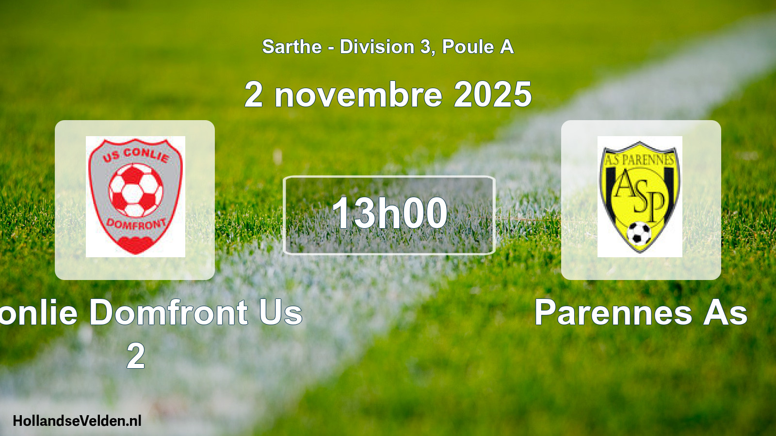 Geplande wedstrijd: Conlie Domfront Us 2 - Parennes As (2 novembre 2025)