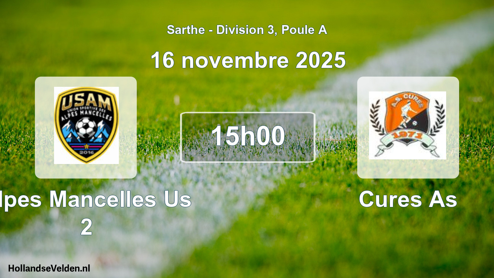 Scheduled Match: Alpes Mancelles Us 2 - Cures As (16 November 2025)