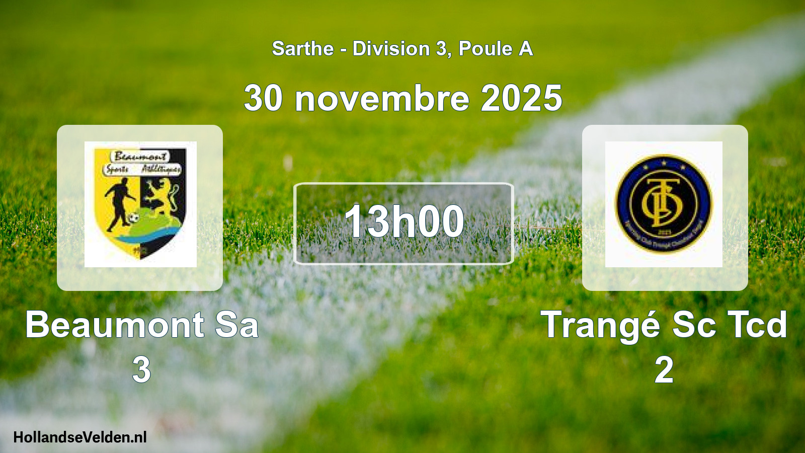 Geplande wedstrijd: Beaumont Sa 3 - Trangé Sc Tcd 2 (30 novembre 2025)