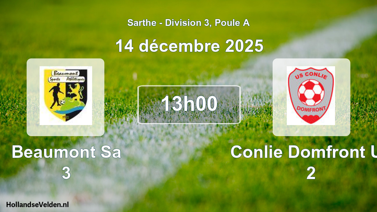 Geplande wedstrijd: Beaumont Sa 3 - Conlie Domfront Us 2 (14 décembre 2025)