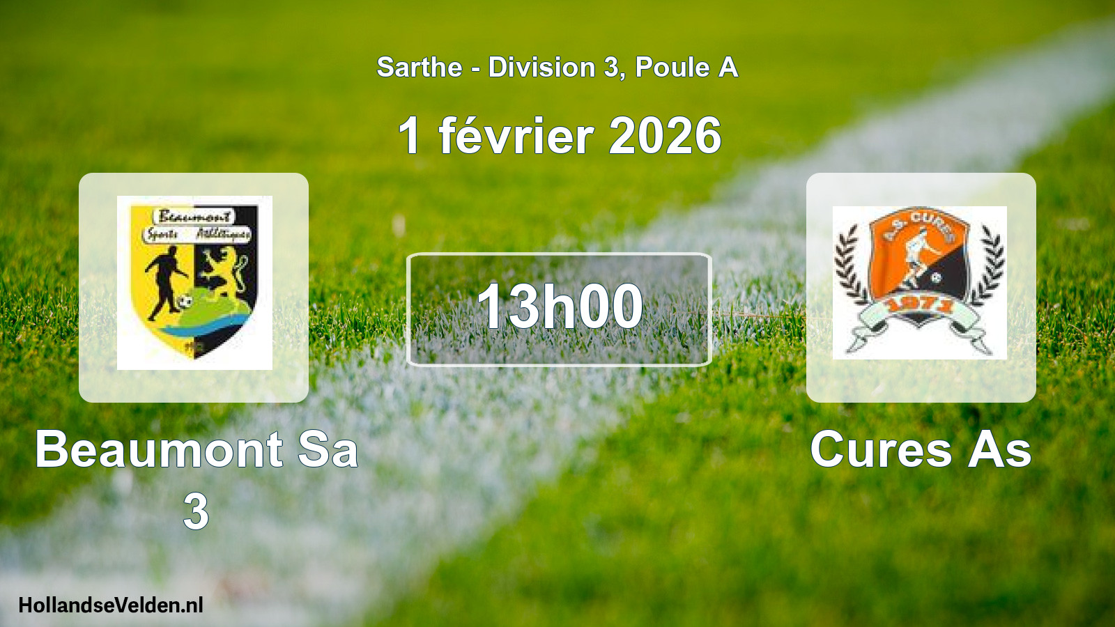 Geplande wedstrijd: Beaumont Sa 3 - Cures As (1 février 2026)