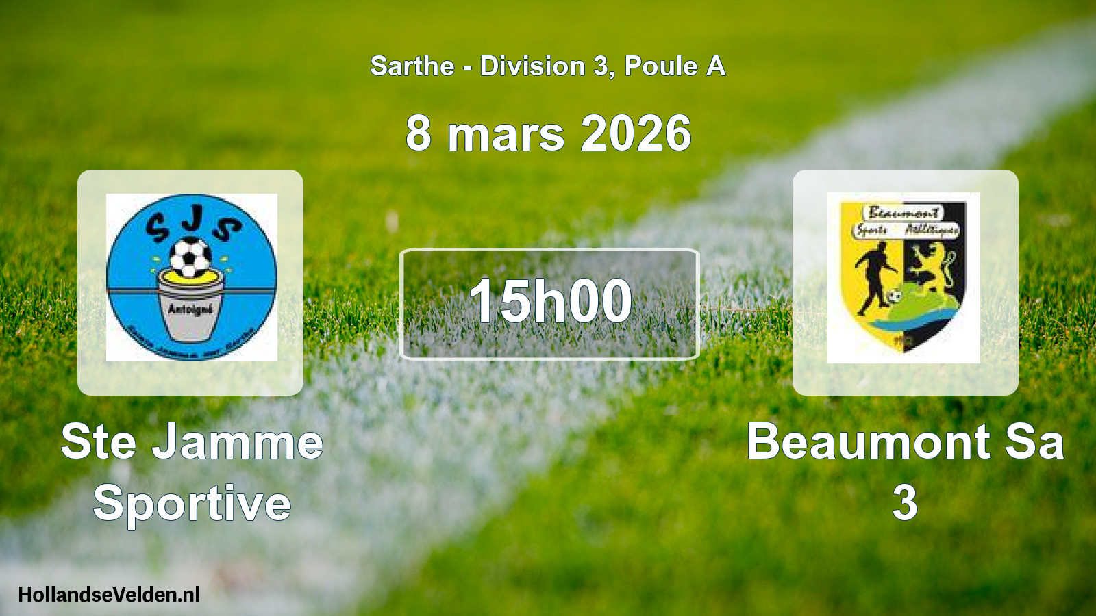 Geplande wedstrijd: Ste Jamme Sportive - Beaumont Sa 3 (8 mars 2026)
