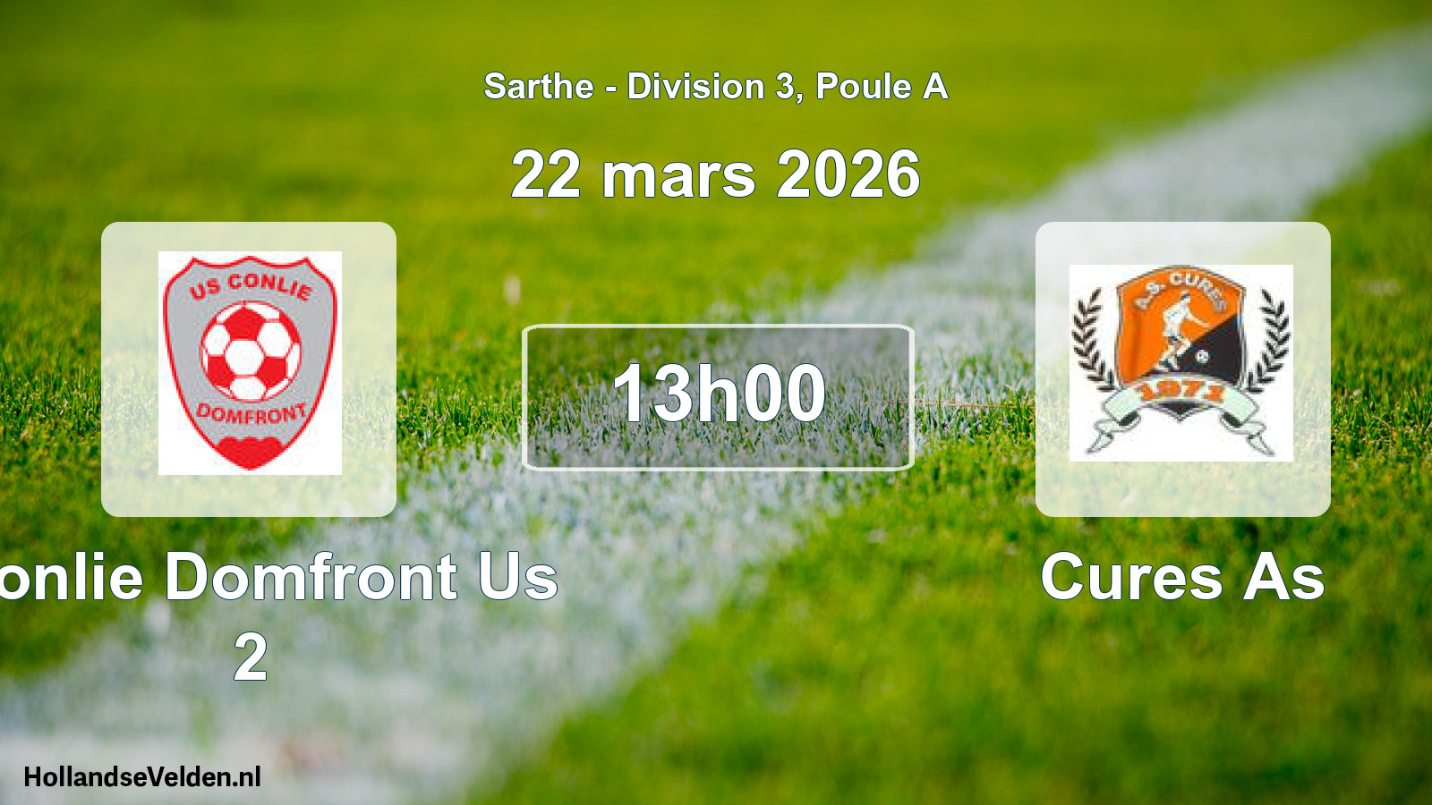 Geplande wedstrijd: Conlie Domfront Us 2 - Cures As (22 mars 2026)