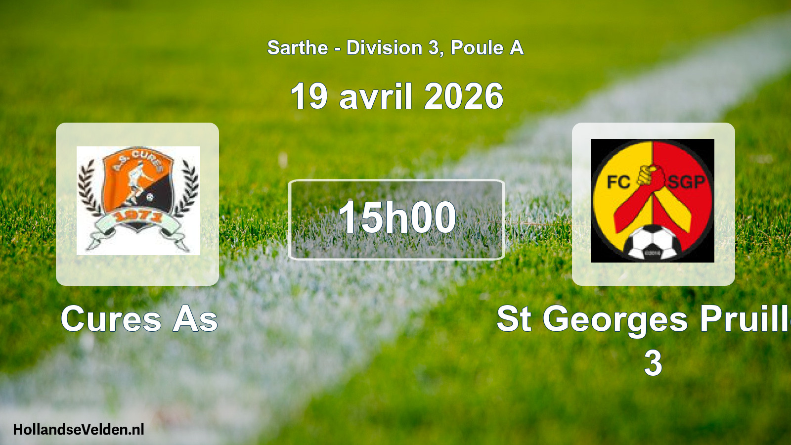 Scheduled Match: Cures As - St Georges Pruille 3 (19 April 2026)