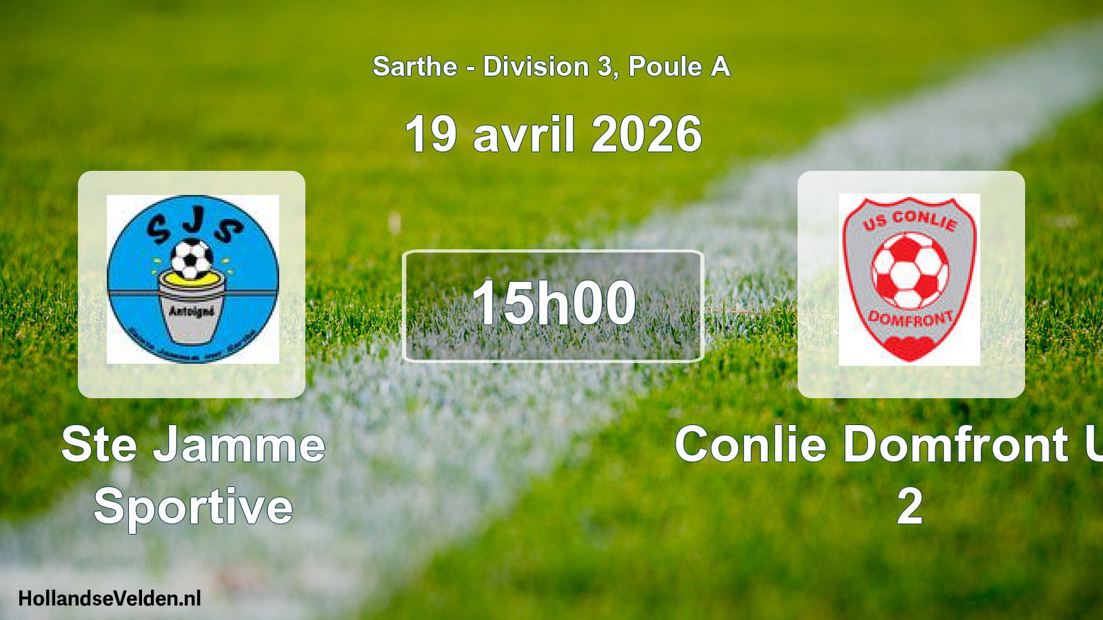 Scheduled Match: Ste Jamme Sportive - Conlie Domfront Us 2 (19 April 2026)
