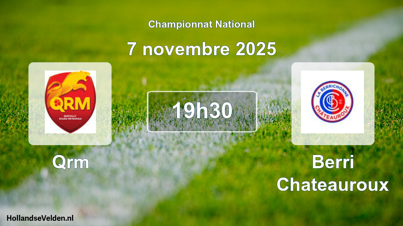 Geplande wedstrijd: Qrm - Berri Chateauroux (7 november 2025)