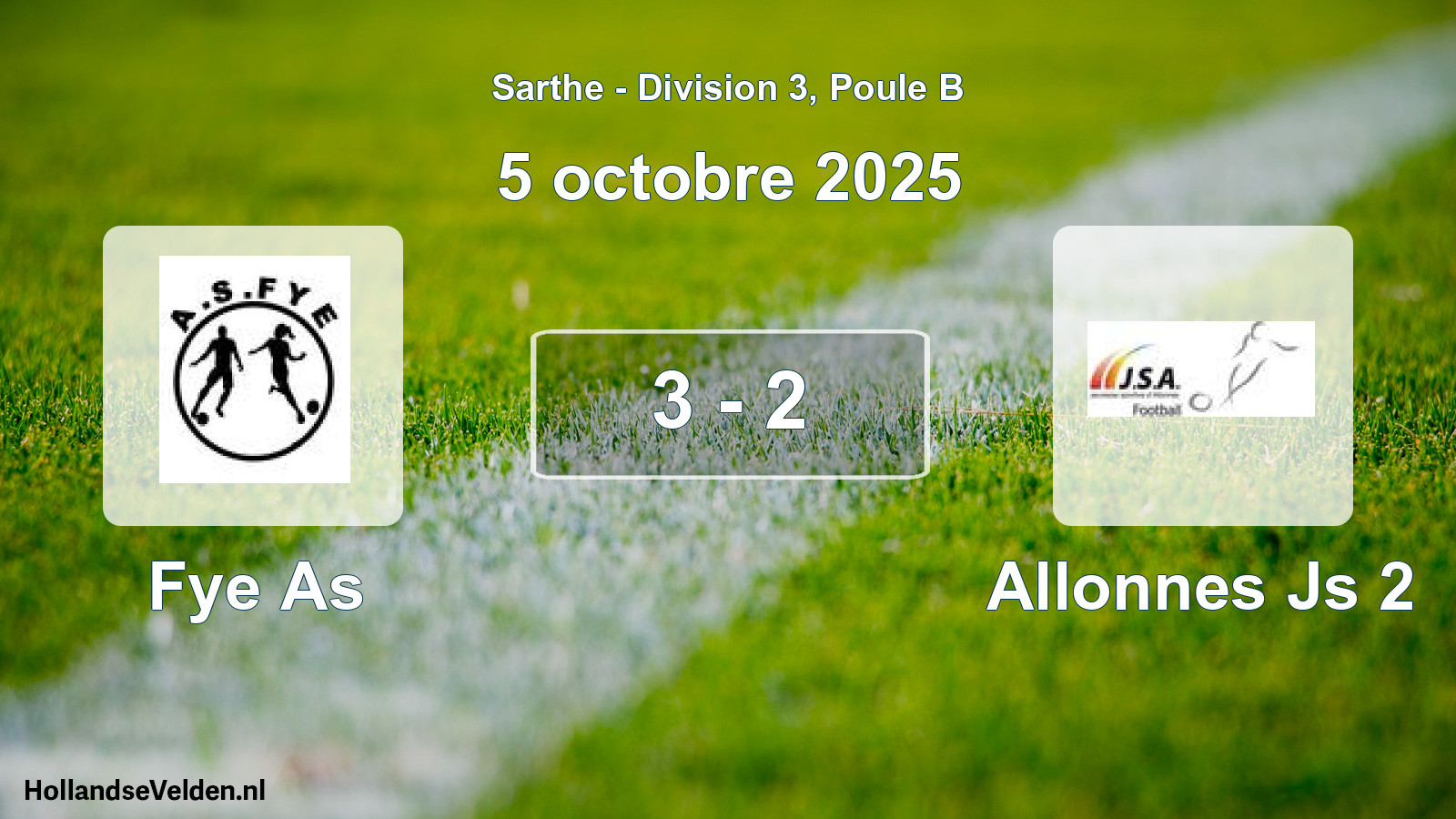 Total number of matches played: Fye As - Allonnes Js 2 3 - 2 (5 October 2025)