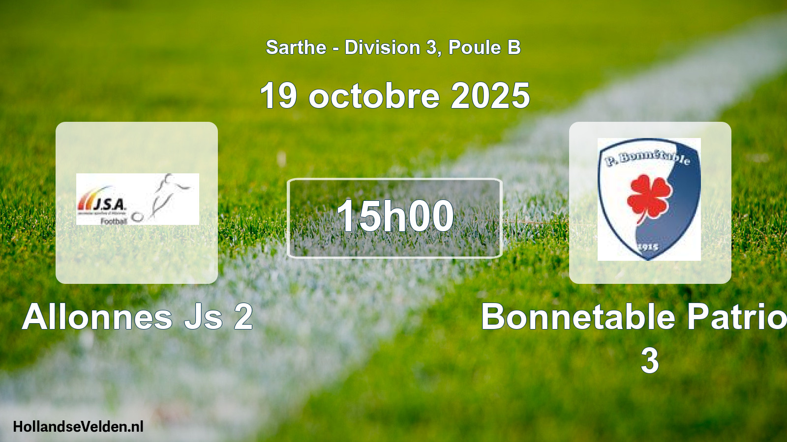 Scheduled Match: Allonnes Js 2 - Bonnetable Patriote 3 (19 October 2025)