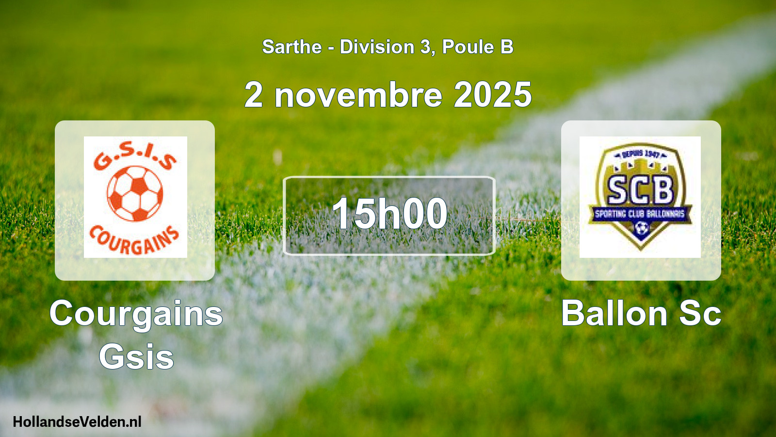 Geplande wedstrijd: Courgains Gsis - Ballon Sc (2 novembre 2025)